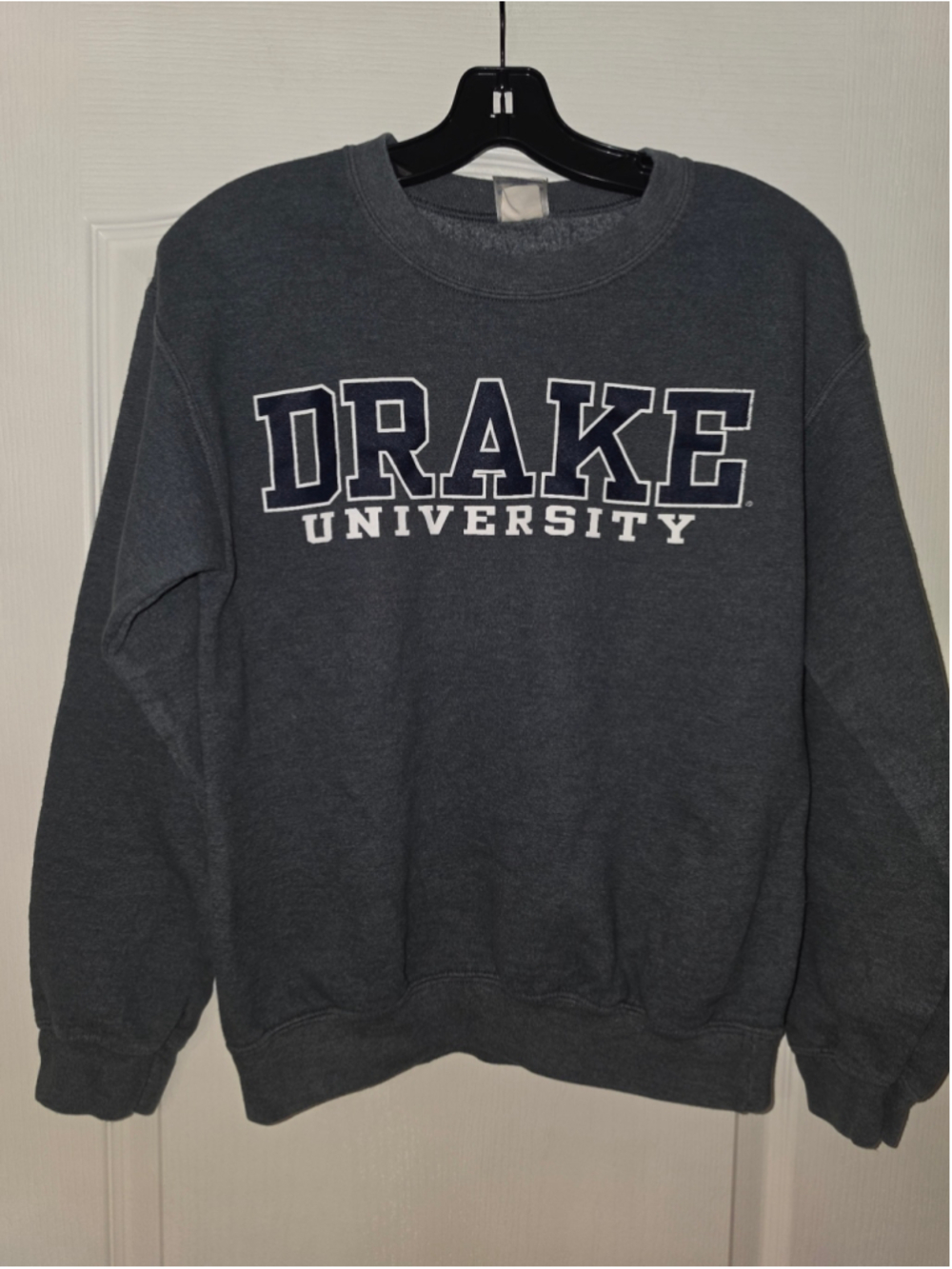 Men's Gildan Drake University Sweatshirt Grey White Size S
